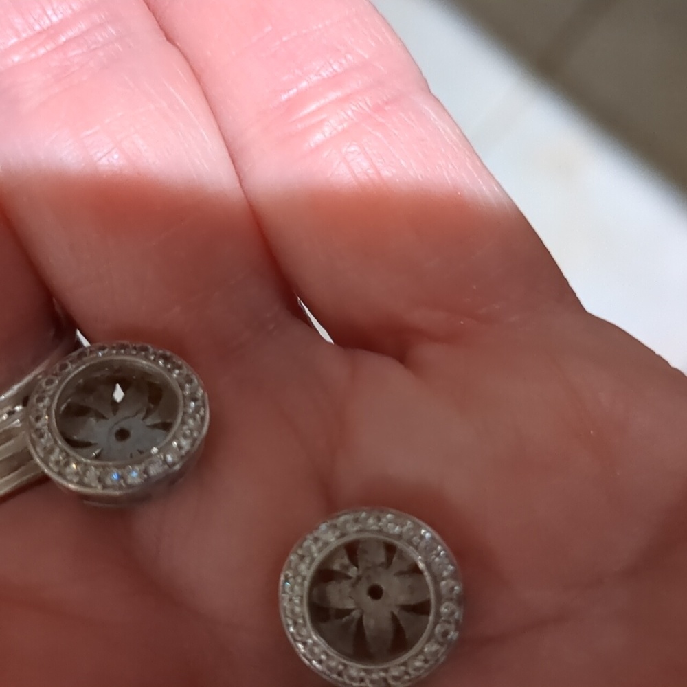 925 sterling silver round cz jacket studs